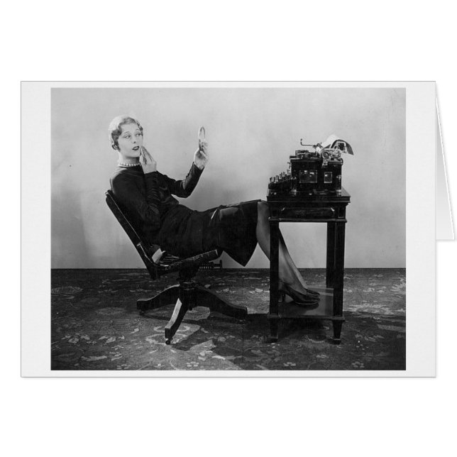 Vintages Büro - Prinzessin bei der Arbeit, (Vorderseite (Horizontal))