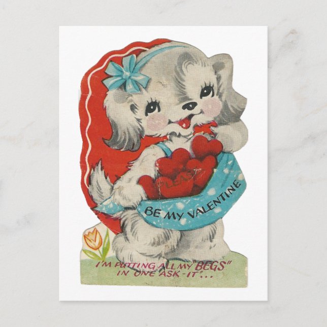 Vintages Bushel des Herzogtums Valentin Feiertagspostkarte (Vorderseite)