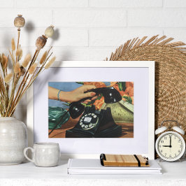 Vintages Business, antikes Telefon mit Rotary-Einw Poster