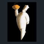 Vintages Business, Art Deco Restaurant Koch Poster<br><div class="desc">Vintage Illustration von Speisen und Getränken mit einem Deko beruflicher Caterer oder persönlicher Koch,  der die Uniform eines Koch trägt (oder die Weiße des Koch) und einer toque blanche (traditioneller Hut). Er trägt Essen wie ein Kellner für ein gepflegtes Party.</div>