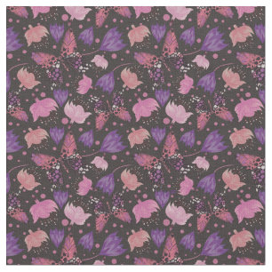 Vintages Butterfly Brown Floral Pattern Stoff