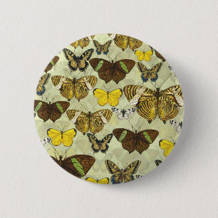 Vintages Butterfly-Diagramm Muster Button