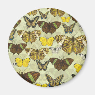 Vintages Butterfly-Diagramm Muster Magnet