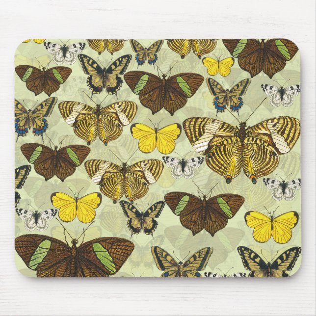 Vintages Butterfly-Diagramm Muster Mousepad (Vorne)