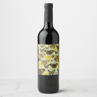 Vintages Butterfly-Diagramm Muster Weinetikett