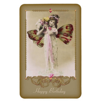 Vintages Butterfly Girl Premium Magnet