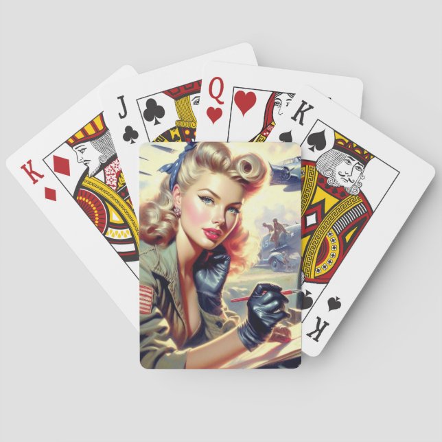 Vintages Button Spielkarten (Rückseite)