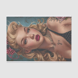 Vintages Button-Up-Girl14 Seidenpapier