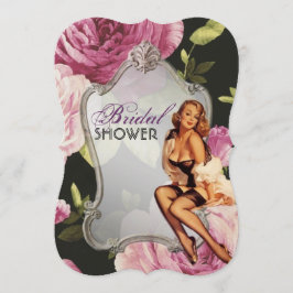 Vintages Button Up Girl Hausfrau Retro Brautparty Einladung