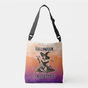 Vintages Button-up Halloween Hexen Tragetaschen Mit Langen Trägern