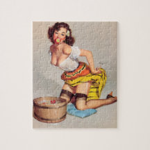 Vintages Button-Up-Mädchen für Apple