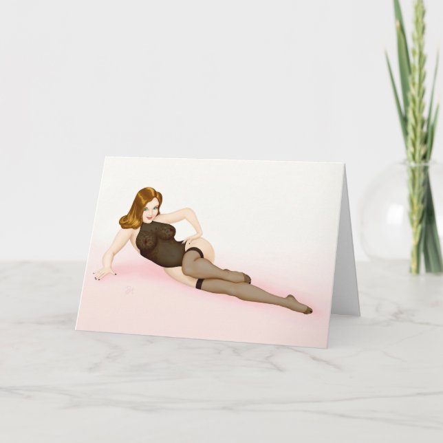 Vintages Button - Vargas blonde Karte (Vorderseite)