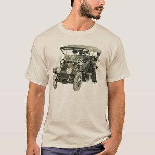 Vintages Cadillac-Automobil 1912 mit Frauen-Fahrer T-Shirt