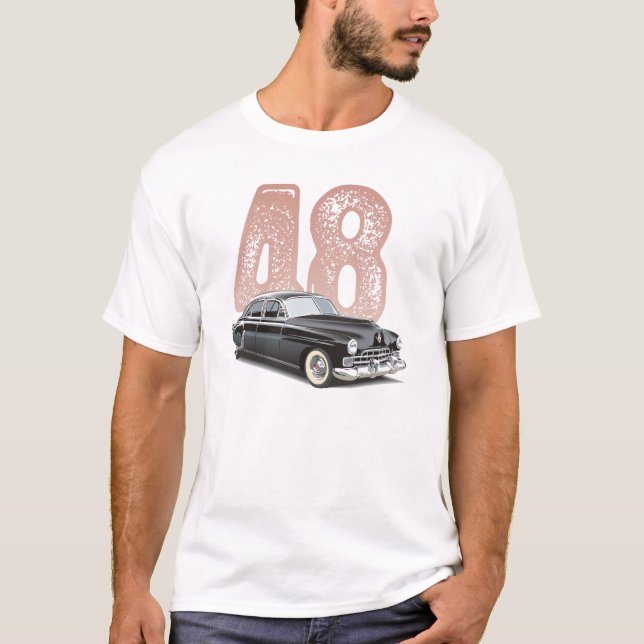 Vintages Cadillac-Coupé 1948: Schwarzes T-Shirt (Vorderseite)