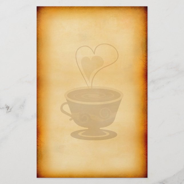 Vintages Café Briefpapier (Vorderseite)