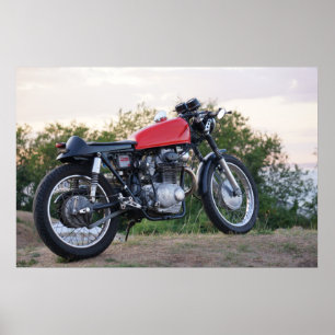 Vintages Caféracer-Görn-Motorrad von 70er 2 Poster