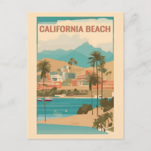 Vintages California Beach Retro Travel Postkarte