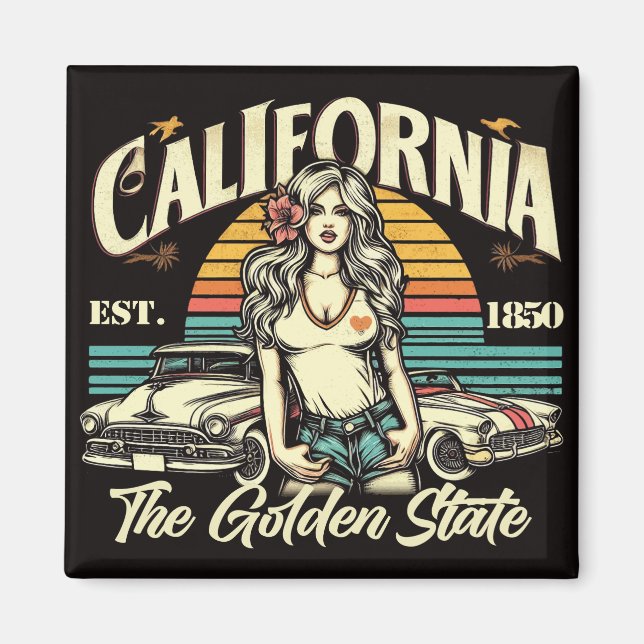 Vintages California Girl Magnet (Vorne)