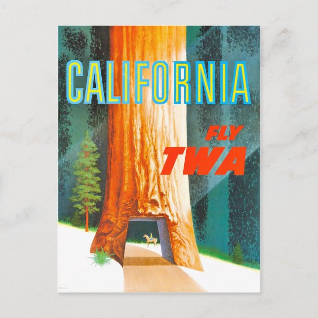 Vintages California Redwoods Travel Postkarte (Vorderseite)