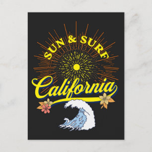 Vintages California Sun and Surf Retro Travel Postkarte