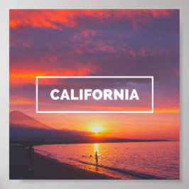 Vintages California Sunset Beach Poster