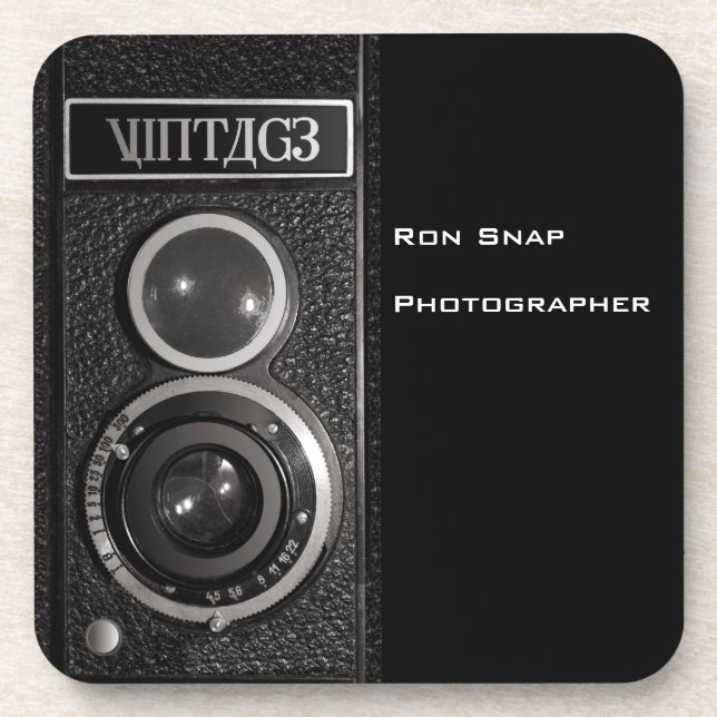 Vintages Camera Lens Set von 6 Untersetzer (Vorderseite)