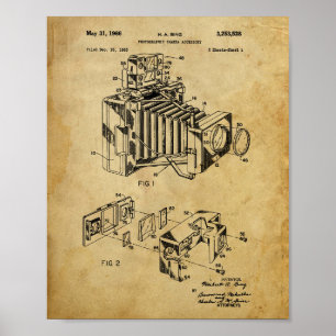 Vintages Camera-Patent-Poster Poster