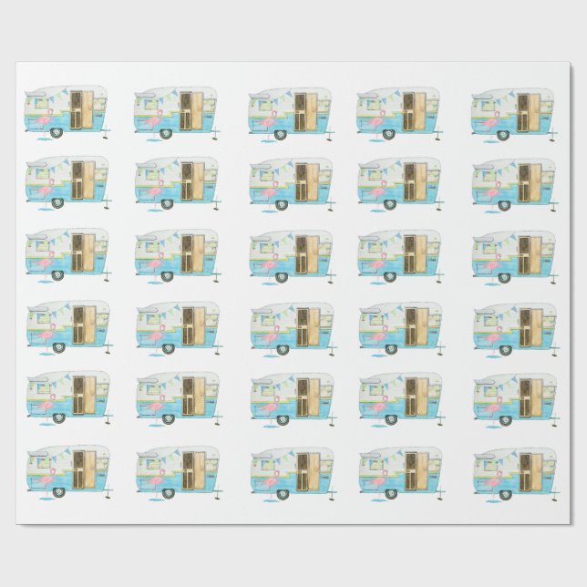 Vintages Camper-Anhänger-Wrapper Geschenkpapier (Flach)