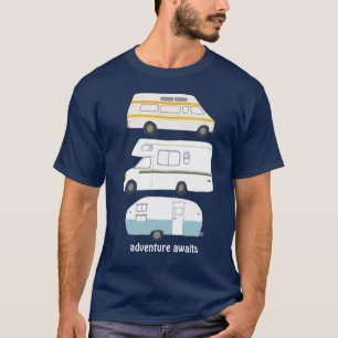 Vintages campervan Anhänger vanlife RV-Abenteuer T-Shirt