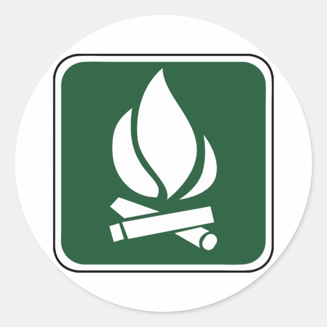 Vintages Campfire-Zeichen Runder Aufkleber (Vorderseite)