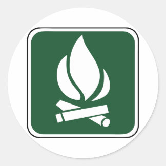 Vintages Campfire-Zeichen Runder Aufkleber