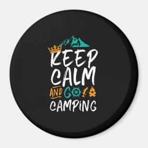 Vintages Camping Behalte Ruhe und gehen Camping Au Magnet