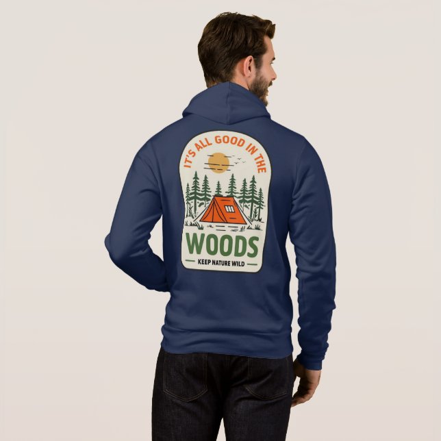 Vintages Camping Hoodie (Schwarz voll)