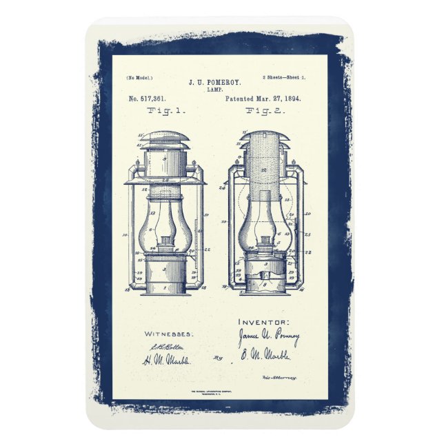 Vintages Camping Lamp Patent Magnet (Vertikal)