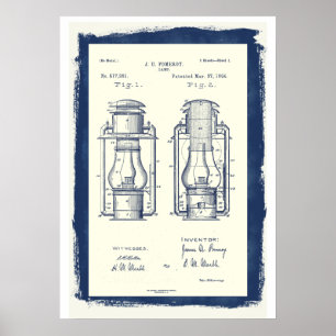Vintages Camping Lantern-Patent Poster
