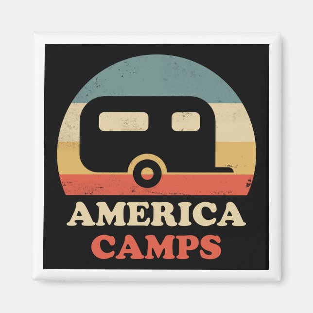 Vintages Camping Magnet (Vorne)