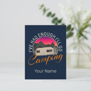 Vintages Camping- oder Motorhaubendesign für den U Feiertagspostkarte
