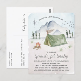 Vintages Camping Postkarte