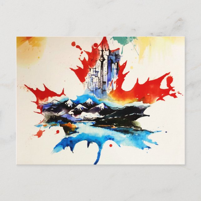 Vintages Canada Mapfelseil Leaf Reisen Liebe Wasse Postkarte (Vorderseite)