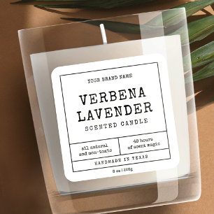 Vintages Candle Label Apotheke Design Schwarz-weiß Quadratischer Aufkleber