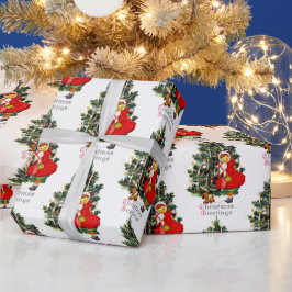 Vintages Candlelit Weihnachtsbaumkunst oder Gesche Geschenkpapier