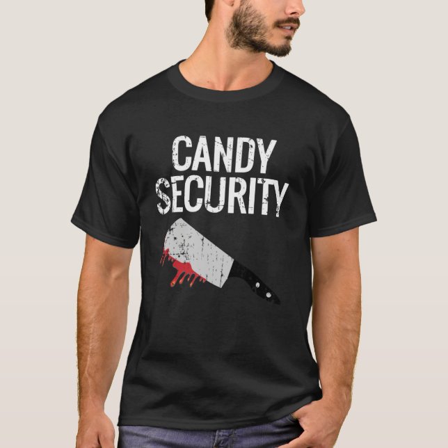 Vintages Candy Security Halloween Knife T-Shirt (Vorderseite)