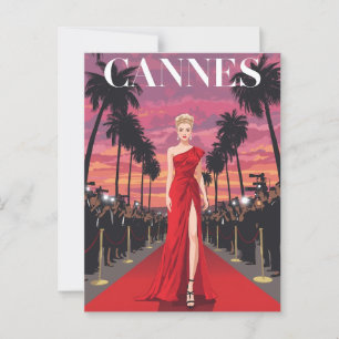 Vintages Cannes Red Teppich Glamour Filmfestival Postkarte