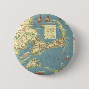 Vintages Cape Cod Map (1940) Button