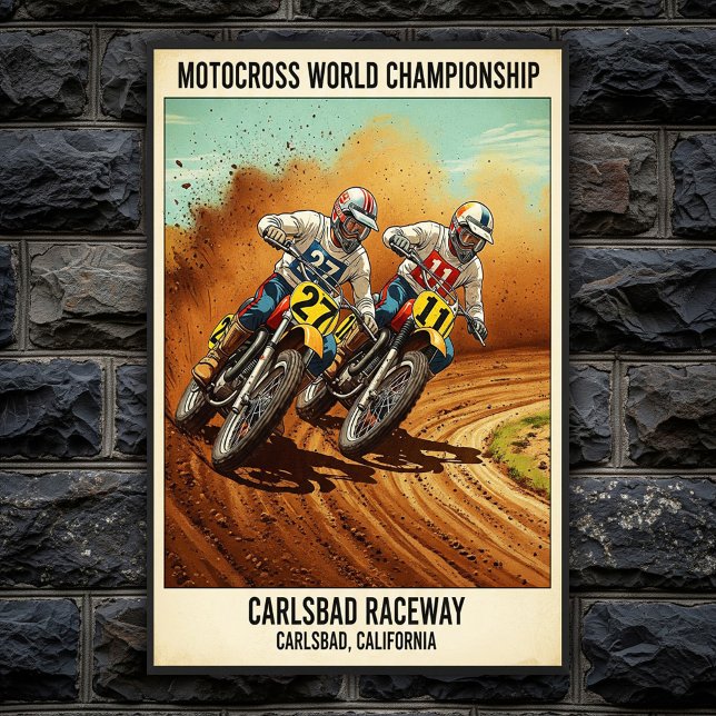 Vintages Carlsbad Raceway Motocross Wall Poster (Von Creator hochgeladen)