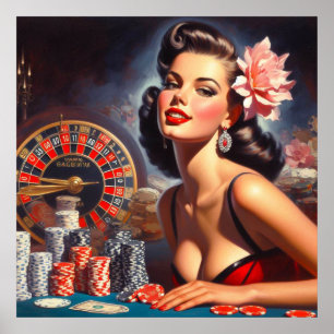 Vintages Casino Button-Up - Illustration Poster