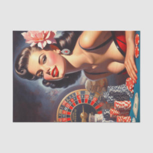 Vintages Casino Button-Up - Illustration Seidenpapier