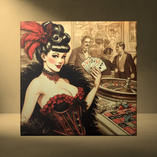 Vintages Casino Girl Fliese