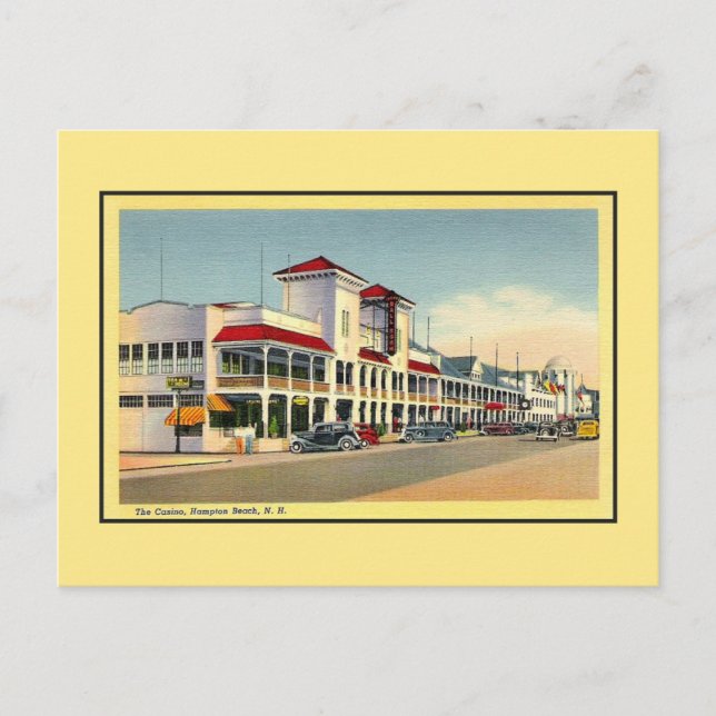 Vintages Casino Hampton Beach NH Postkarte (Vorderseite)