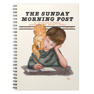 Vintages Cat & Boy Illustriert Magazin der 20er Ja Notizblock